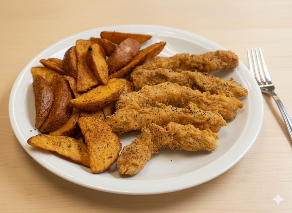 Chicken fingers + Wedges