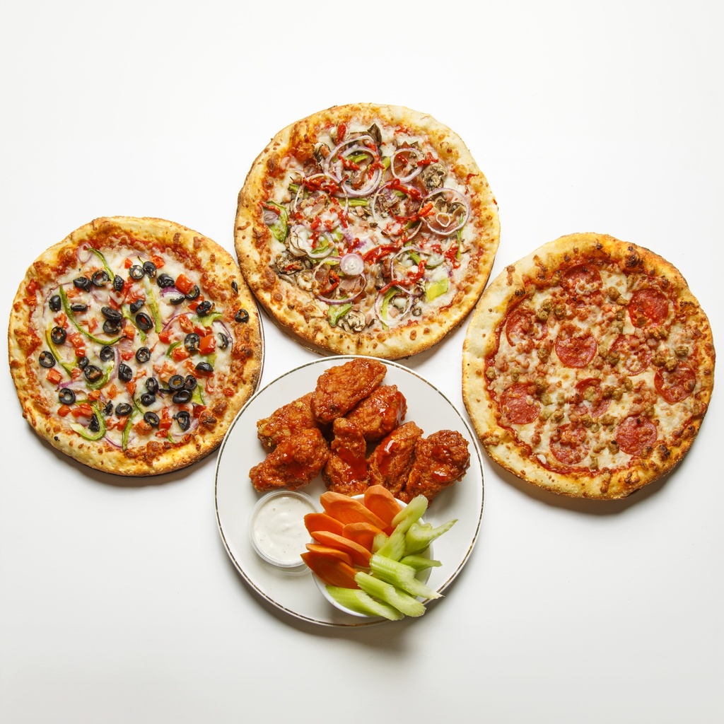 House Party Special 3 Pizzas & 3 Toppings Each