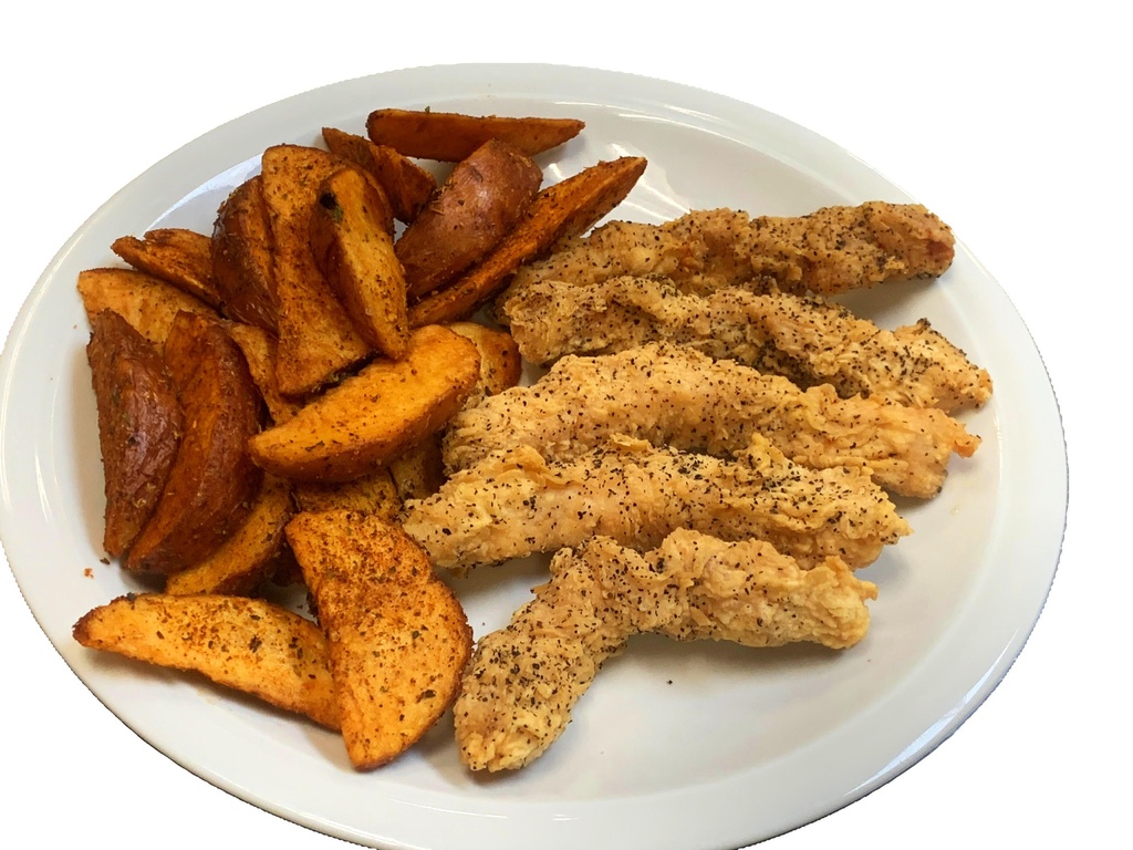 3 Chicken Fingers + 7 Oz. Wedges + Pop