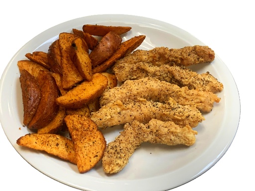 3 Chicken Fingers + 7 Oz. Wedges + Pop