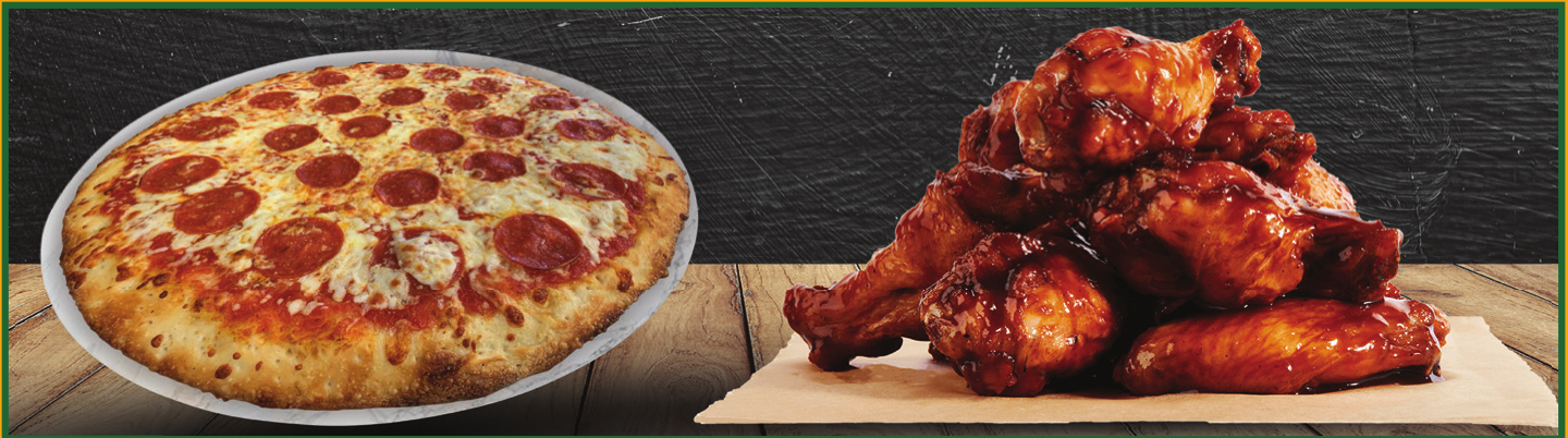 Pepperoni Pizza and Wings